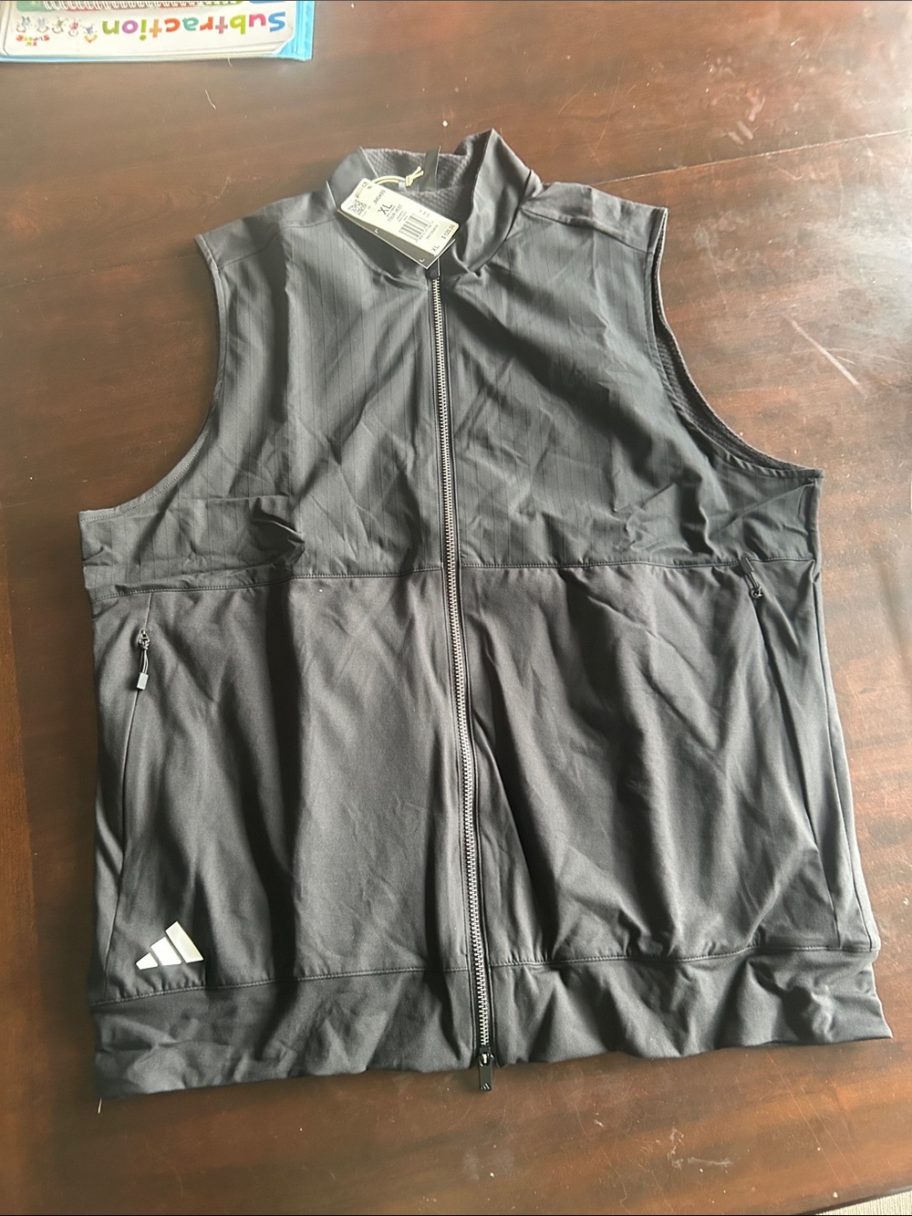 adidas Black Men’s Full-Zip Athletic Vest size XL NWT